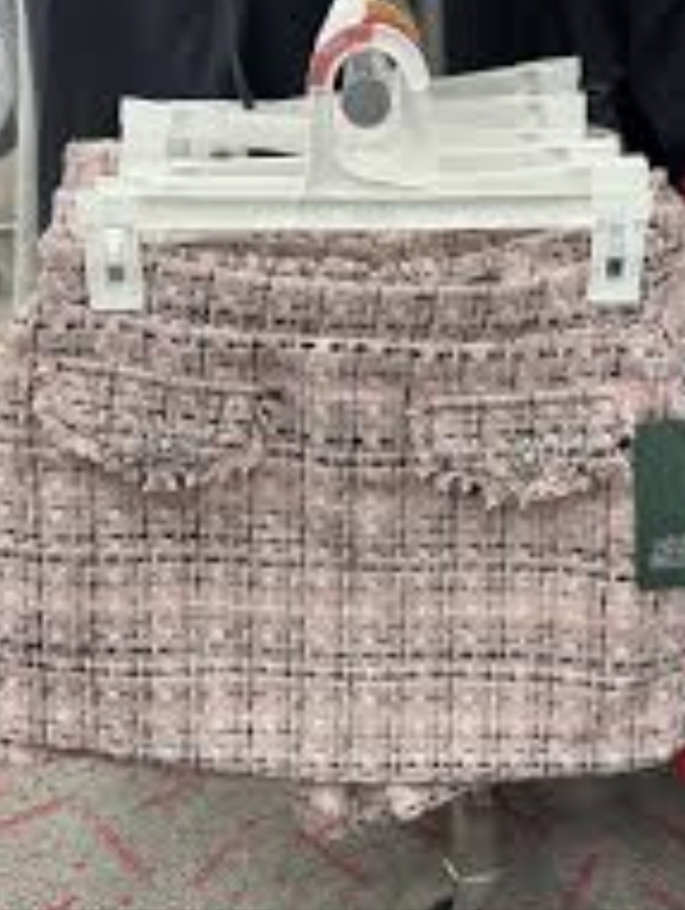 Wild Fable Pink Tweed Mini Skirt/Shorts with Fringed Pockets Small